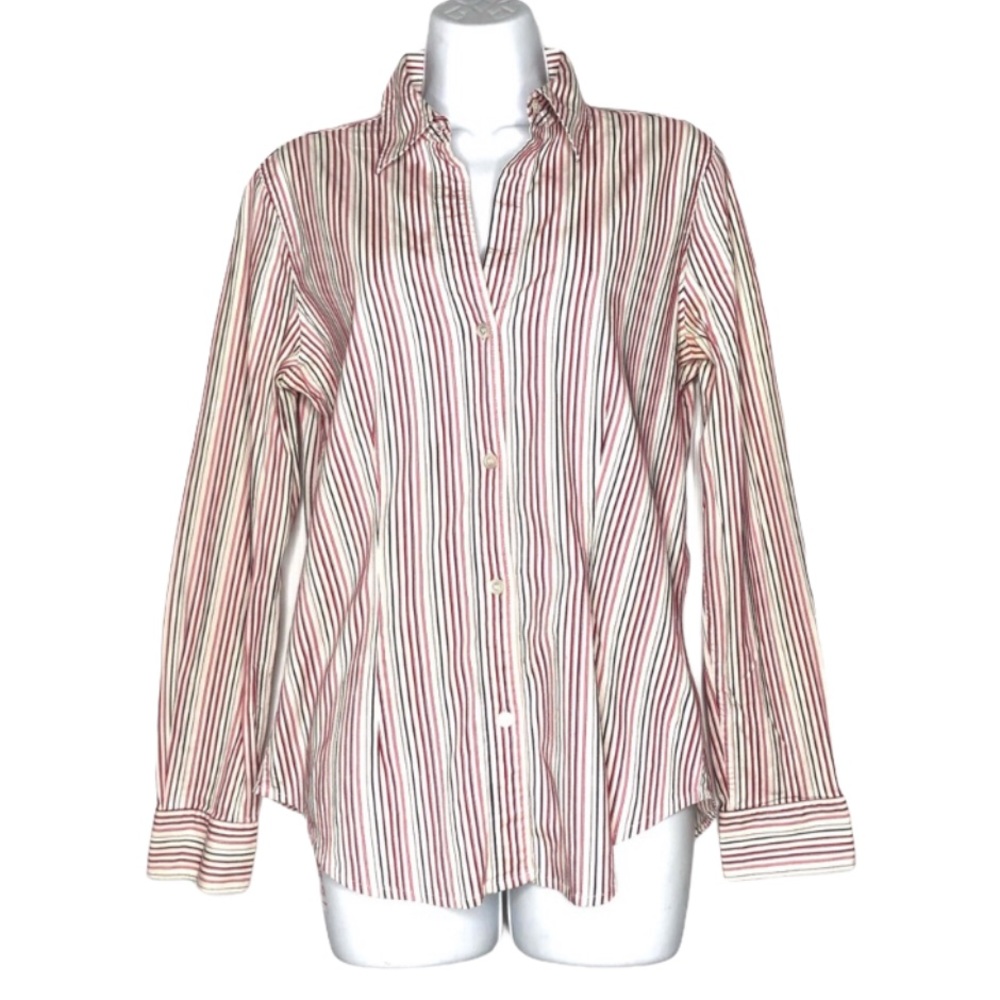 The Limited Pink Striped Button Down Shirt Large